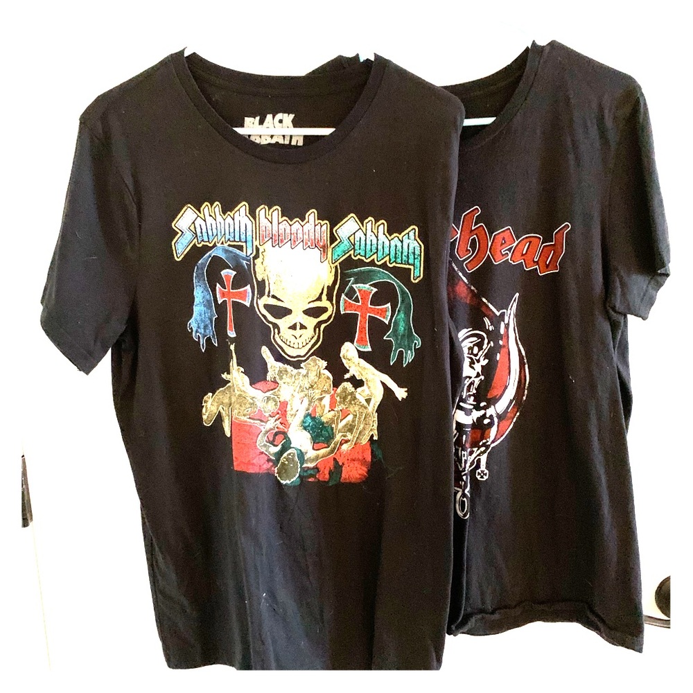 Lot of 2 Rock T-shirts Black Sabath & Motorhead